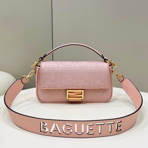Pink Perfection: Fendi Roma Women's Canvas Shoulder Bag